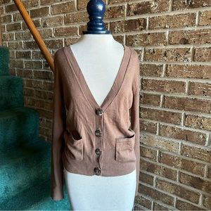 Casual Brown Sweater Cardigan
